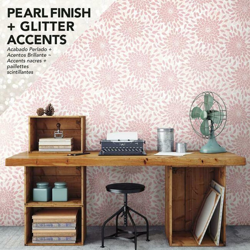 RoomMates RMK11479WP Pink Glitter Toss The Bouquet Peel and Stick Wallpaper - Image 2